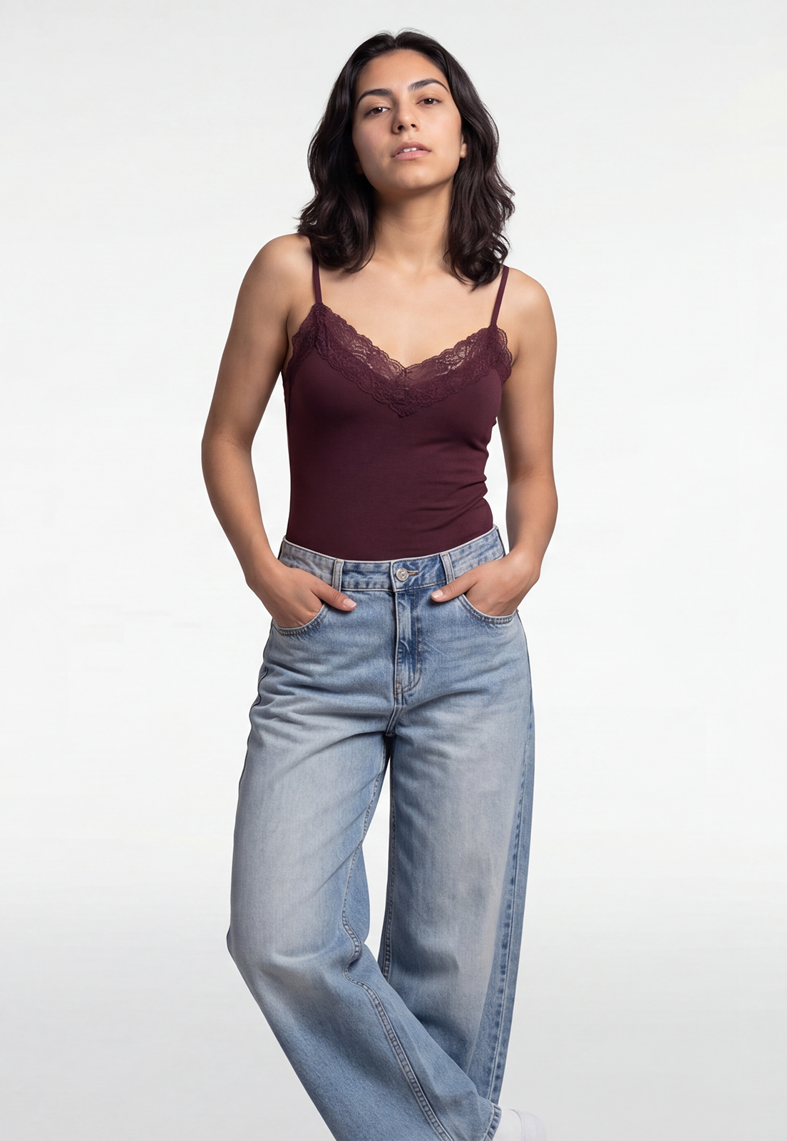 Body Mujer Pabilo Escote Encaje Uva 1