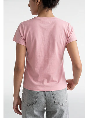Polera Mujer Texto Brillo Rosado