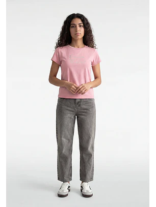 Polera Mujer Texto Brillo Rosado