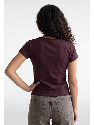 Polera Mujer Texto Brillo Morado