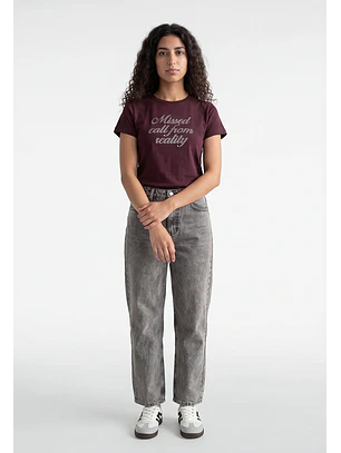 Polera Mujer Texto Brillo Morado