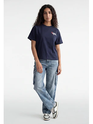 Polera Mujer Boxy Fit Bloom Azul