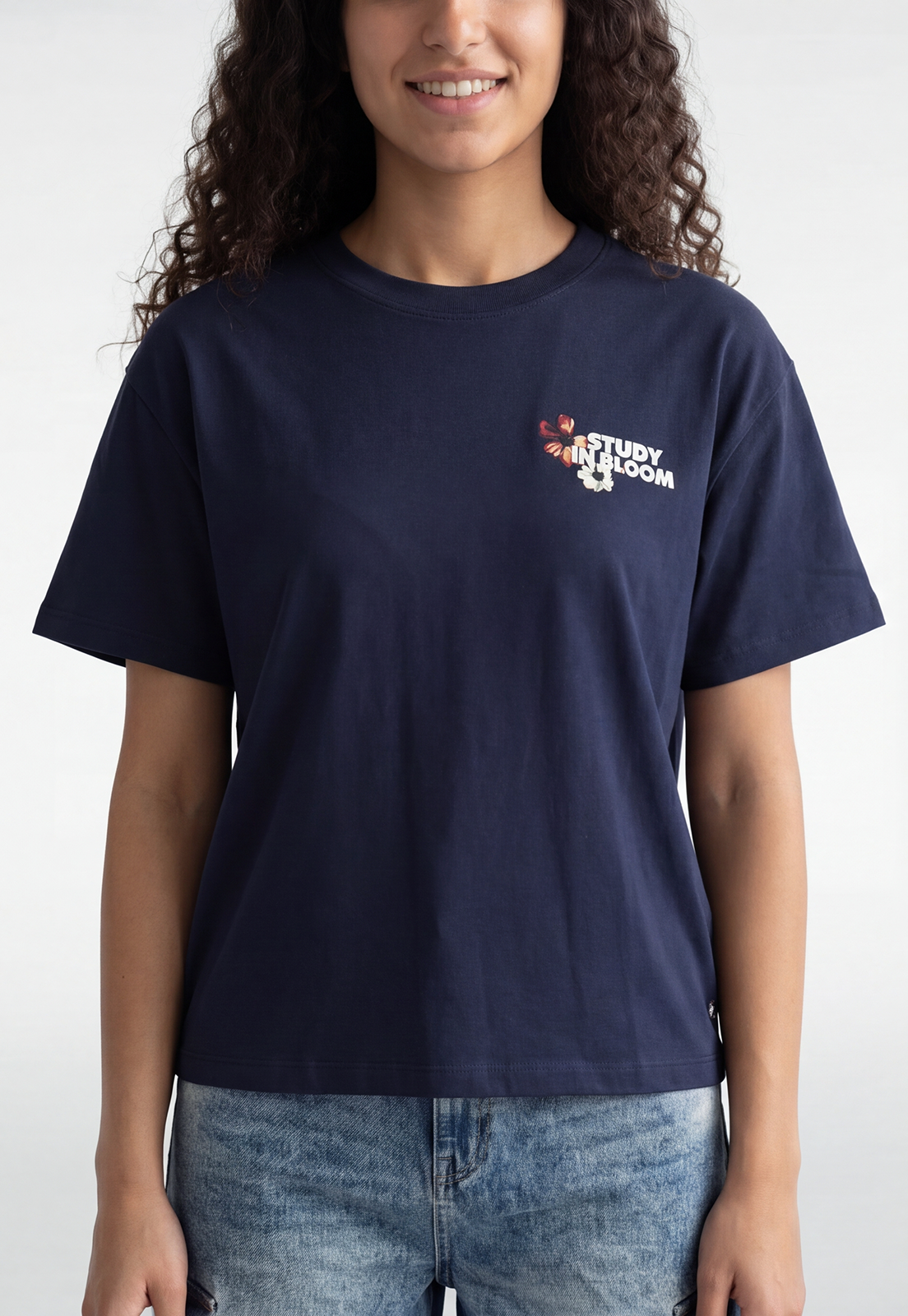 Polera Mujer Boxy Fit Bloom Azul 3