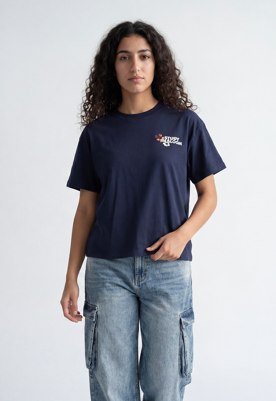 Polera Mujer Boxy Fit Bloom Azul 1