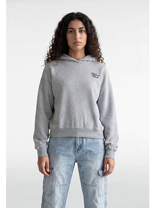 Polerón Mujer Letras Espalda Gris