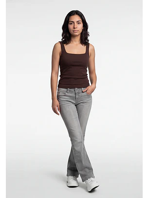 Peto Mujer Escote Cuadrado Café