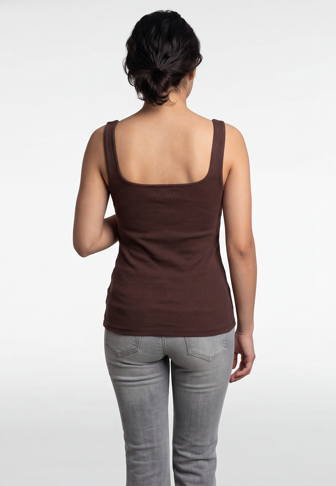Peto Mujer Escote Cuadrado Café 4