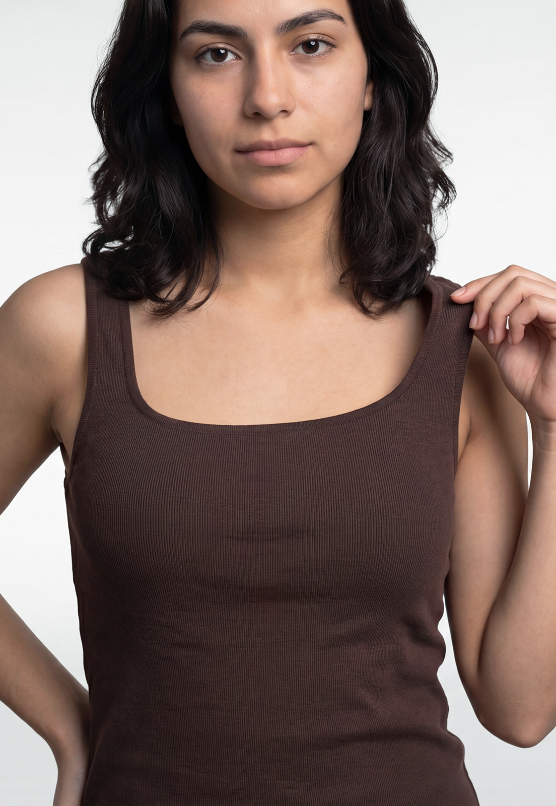 Peto Mujer Escote Cuadrado Café 3