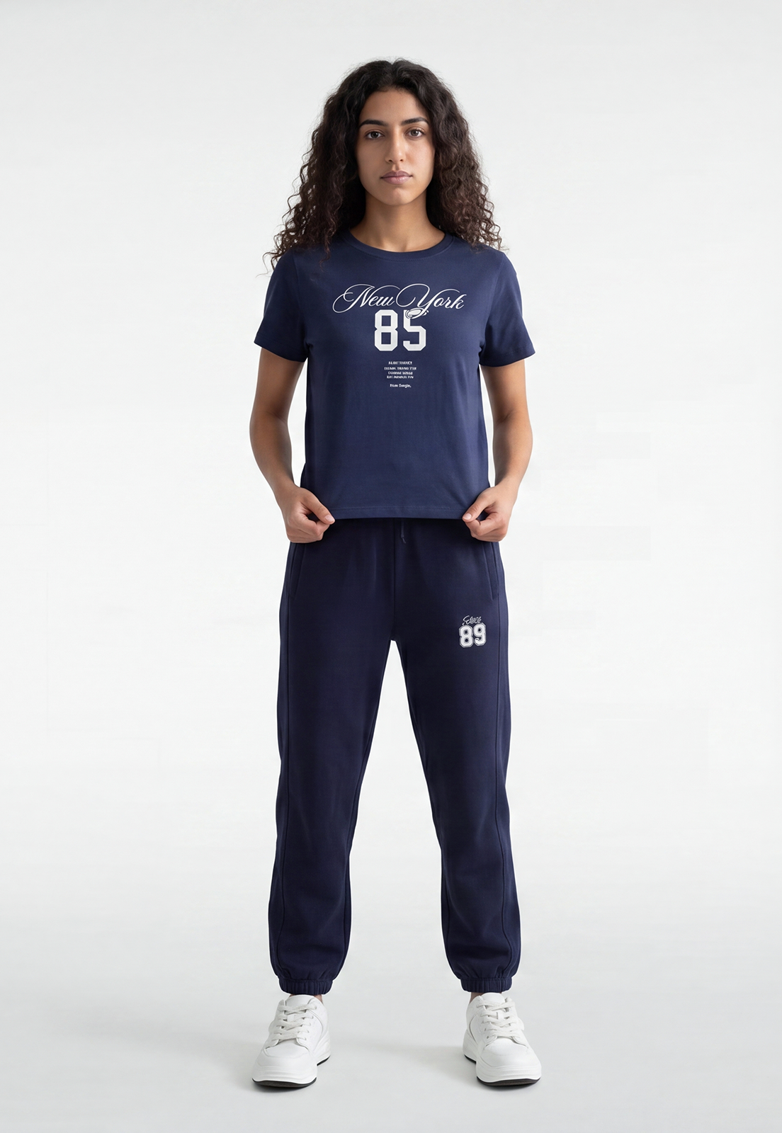 Pantalón Buzo Mujer Balloon Varsity Azul 1