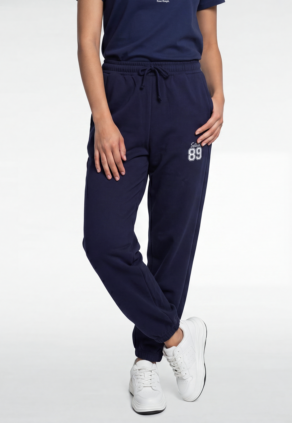 Pantalón Buzo Mujer Balloon Varsity Azul 2