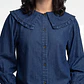 Blusa Mujer Lyocell Cuello Bobo Azul - Miniatura 3