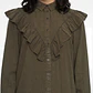 Blusa Mujer Lyocell Volantes Café - Miniatura 3