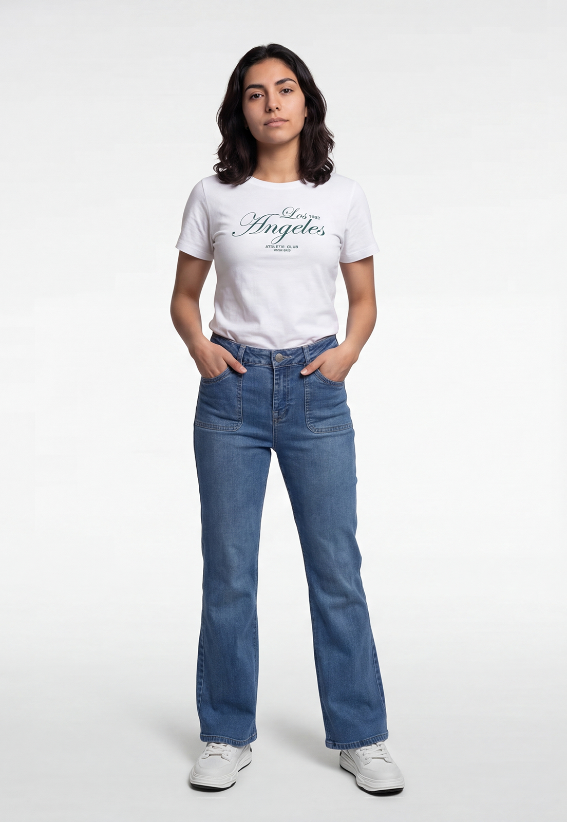 Jeans Mujer Flare Push Up Azul 1