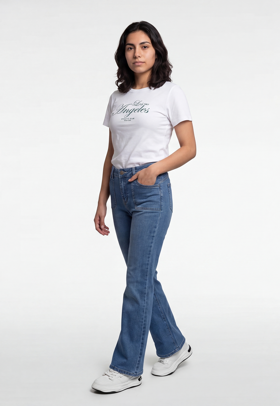Jeans Mujer Flare Push Up Azul 4