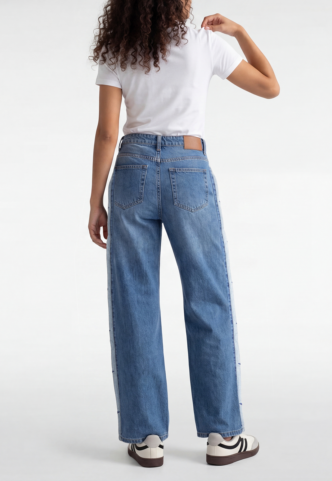 Jeans Mujer Estrellas Costados Celeste 3