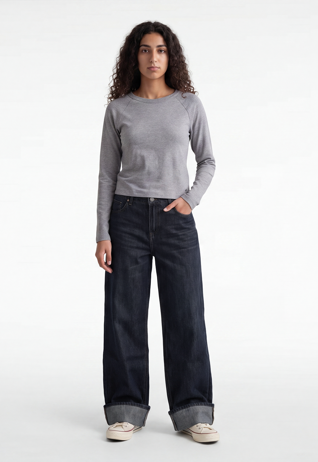 Jeans Mujer Wide Loose Azul 1