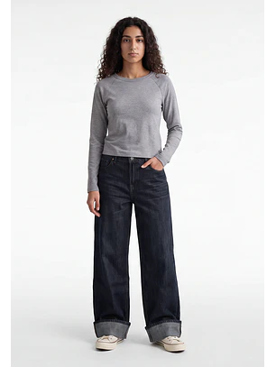 Jeans Mujer Wide Loose Azul