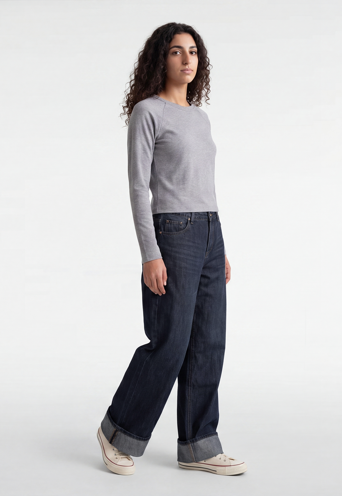 Jeans Mujer Wide Loose Azul 4