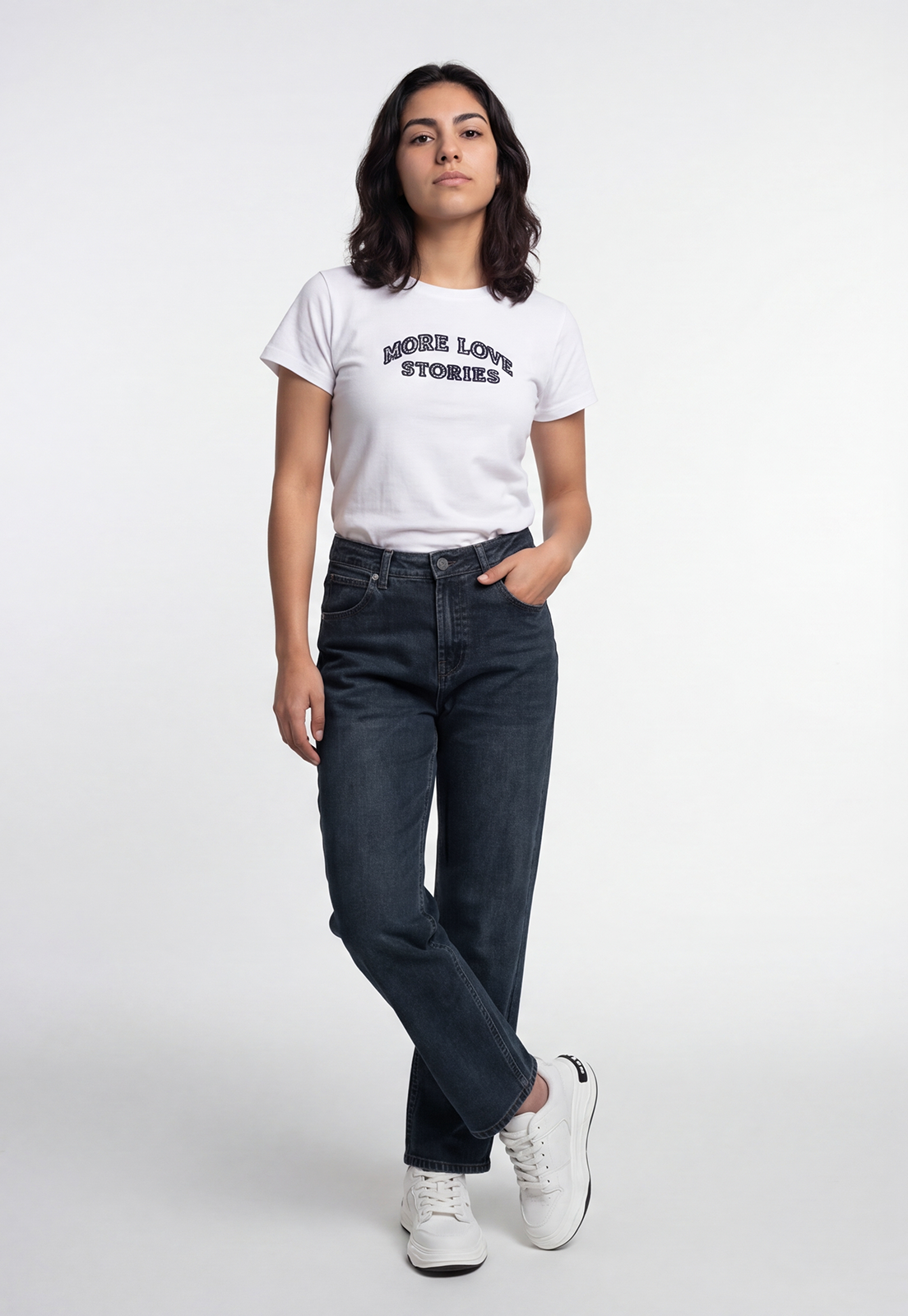 Jeans Mujer Recto Azul 1