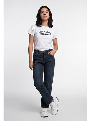 Jeans Mujer Recto Azul