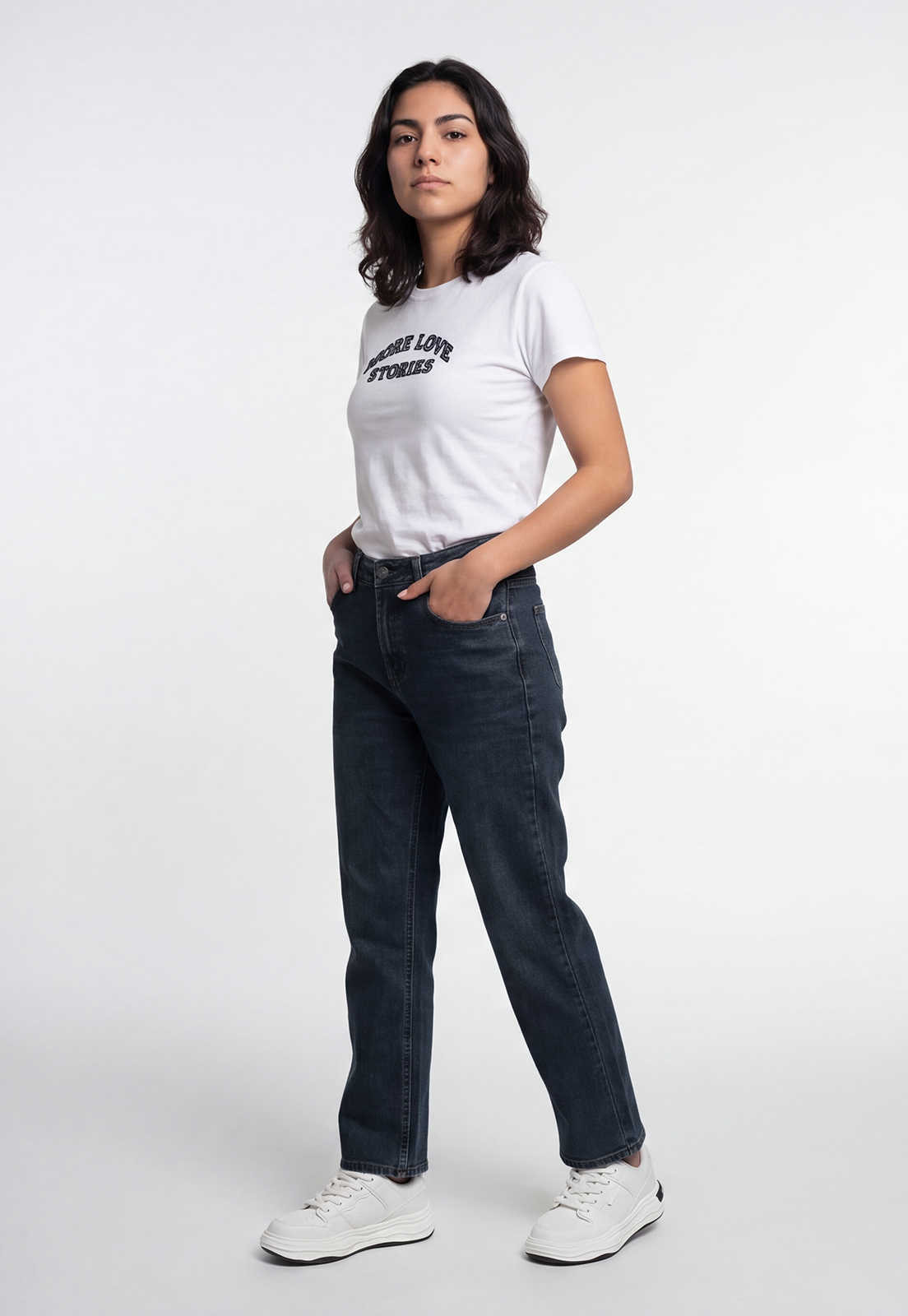 Jeans Mujer Recto Azul 4