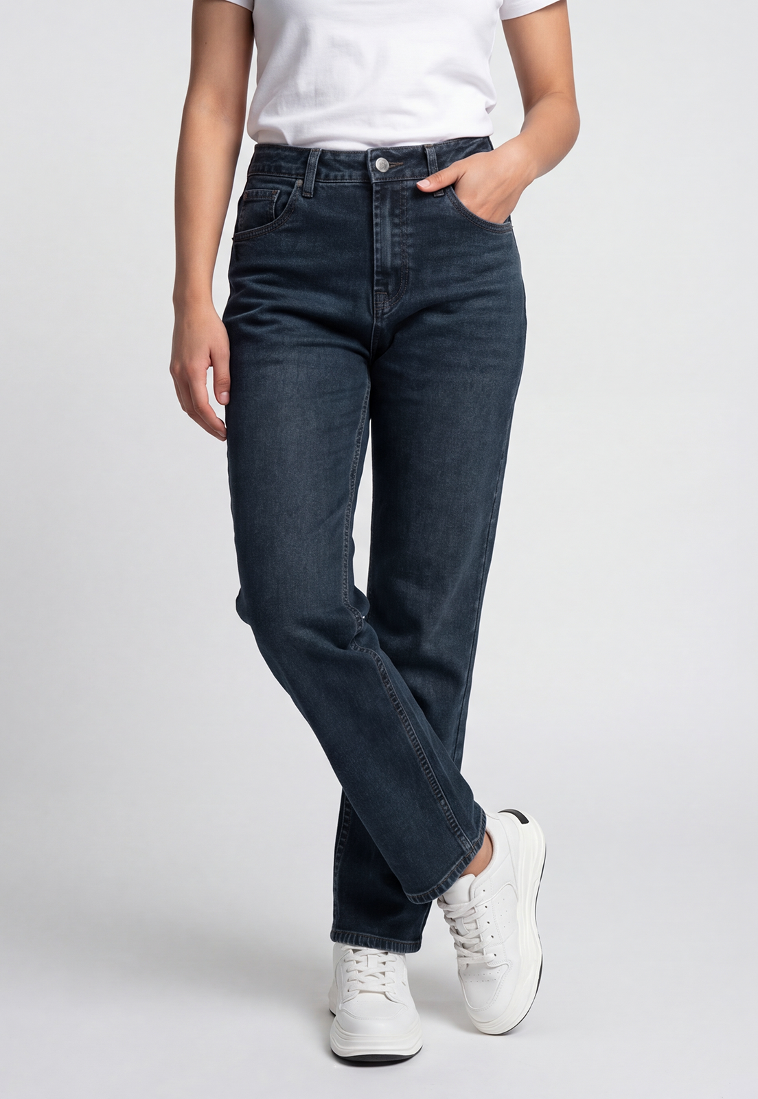 Jeans Mujer Recto Azul 3