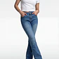 Jeans Mujer Flare Doble Botón Azul - Miniatura 2