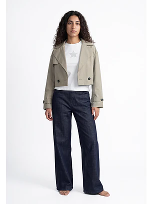 Chaqueta Mujer Trench Corto Verde