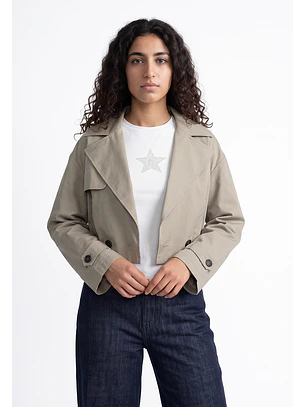 Chaqueta Mujer Trench Corto Verde