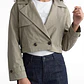 Chaqueta Mujer Trench Corto Verde - Miniatura 3