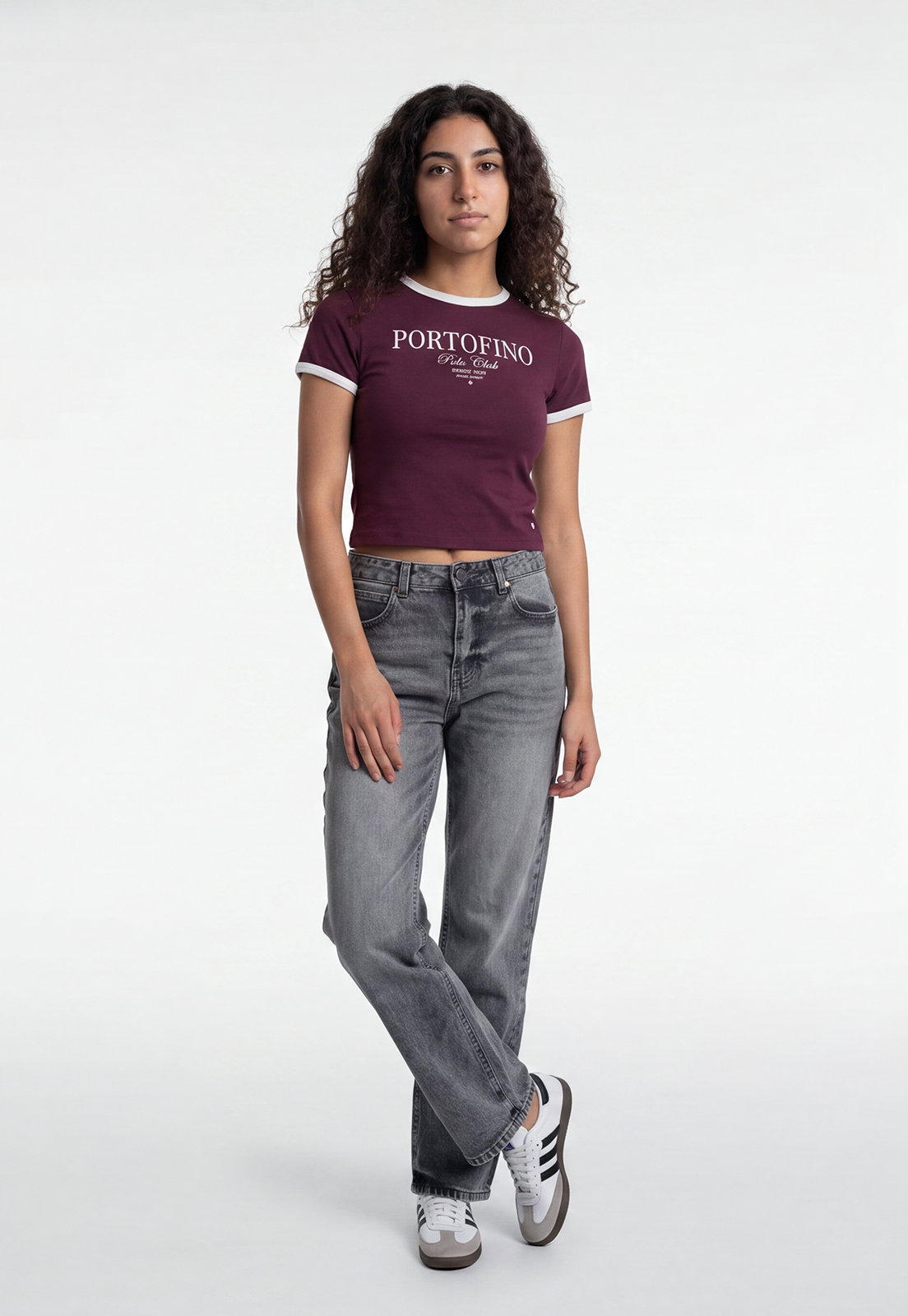 Polera Mujer Estampado Número Burdeo 2