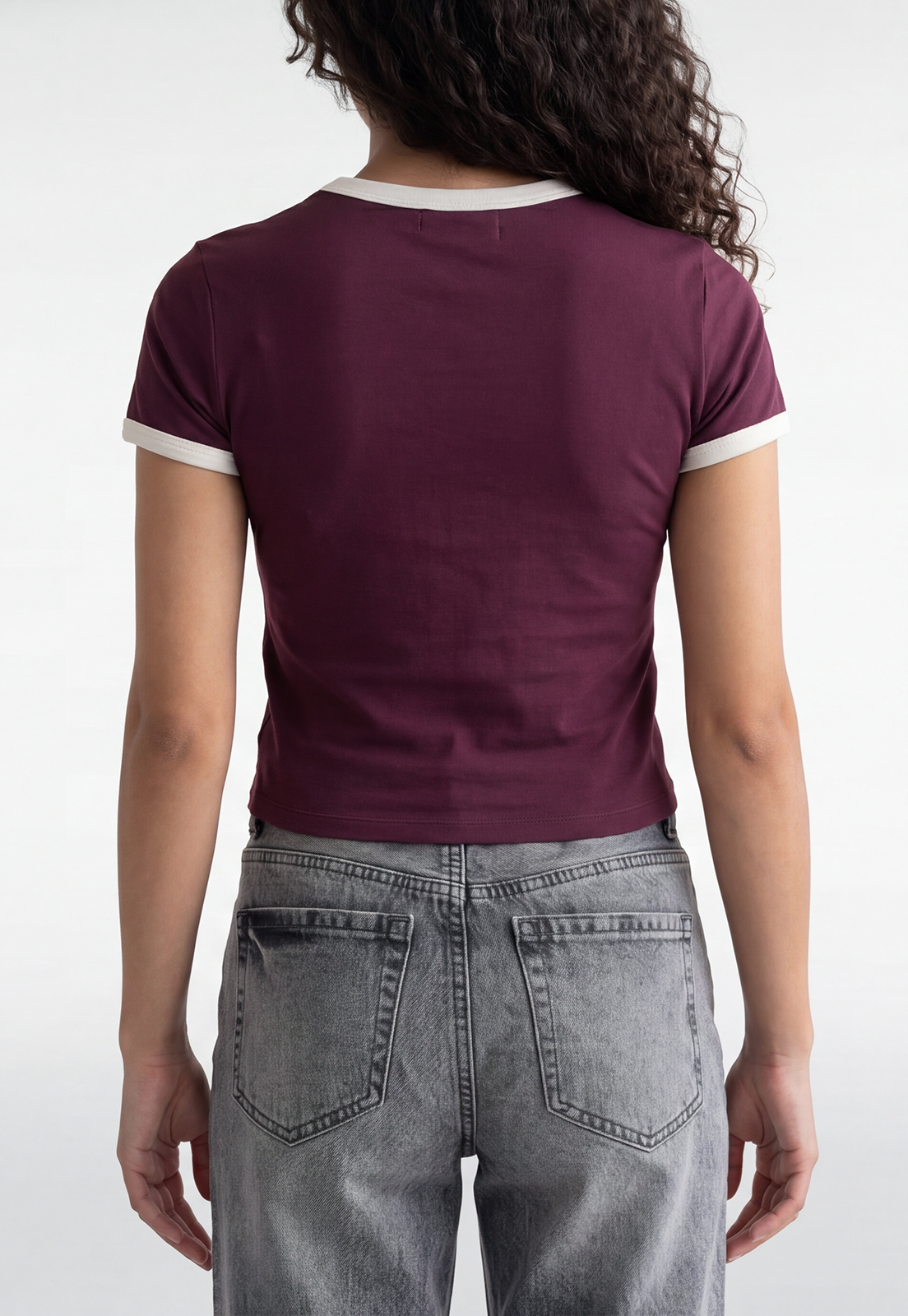 Polera Mujer Estampado Número Burdeo 4