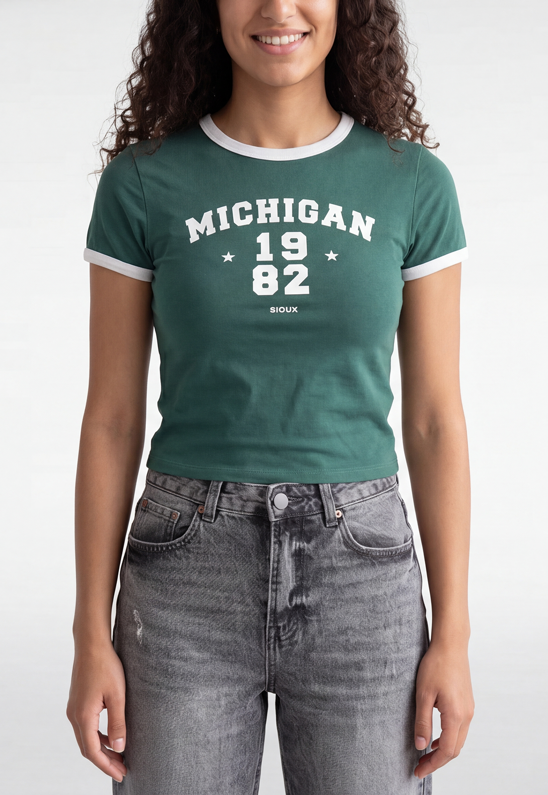 Polera Mujer Estampado Número Verde 3