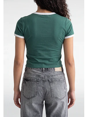 Polera Mujer Estampado Número Verde