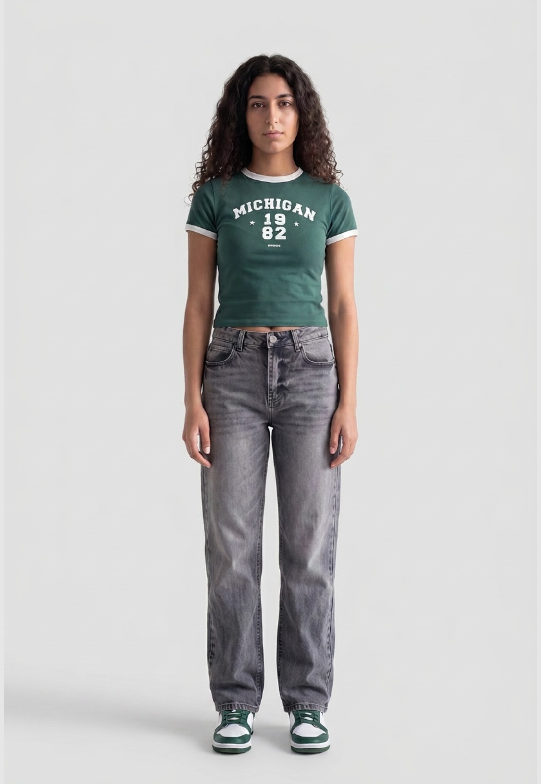 Polera Mujer Estampado Número Verde 2