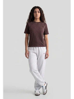 Pantalón Buzo Mujer Balloon Varsity Gris
