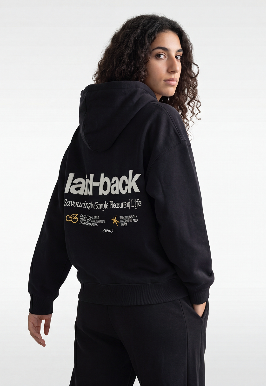 Polerón Mujer Hoodie Bordado Back Azul 4