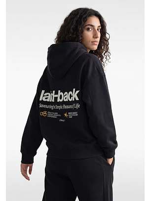 Polerón Mujer Hoodie Bordado Back Azul