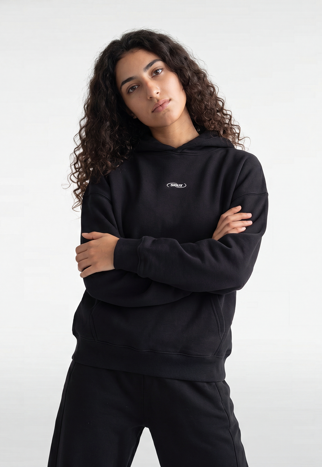 Polerón Mujer Hoodie Bordado Back Azul 1