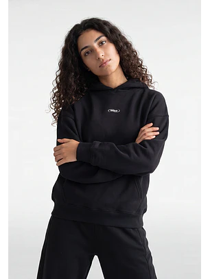 Polerón Mujer Hoodie Bordado Back Azul