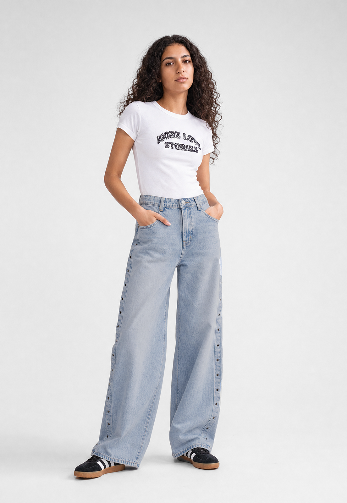 Jeans Mujer Tachas Stars Celeste 4
