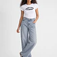 Jeans Mujer Tachas Stars Celeste - Miniatura 1
