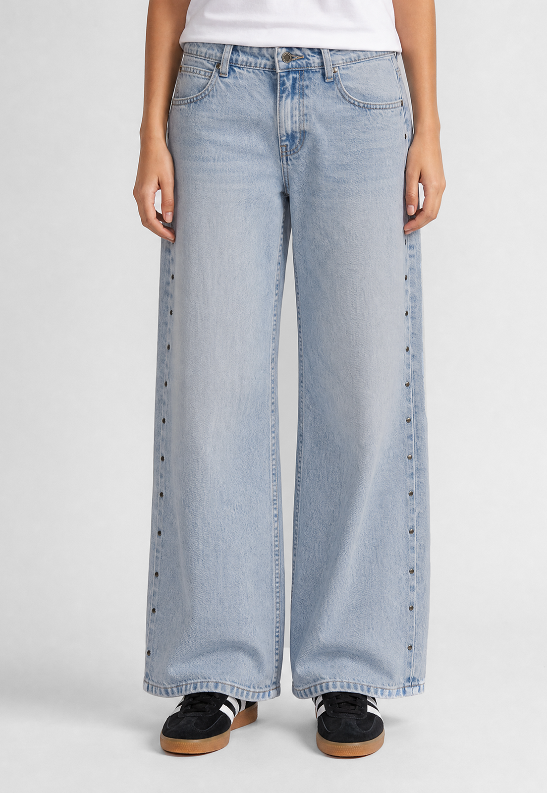Jeans Mujer Tachas Stars Celeste 2