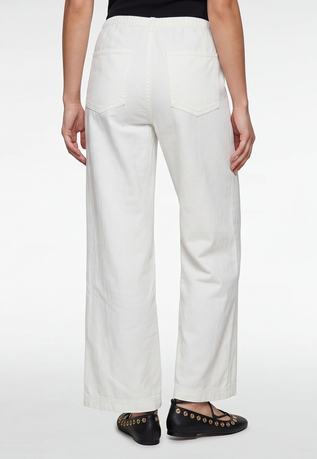 Pantalón Mujer Wide Led Liviano Blanco 3