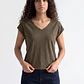 Polera Mujer Cuello V Soft Verde - Miniatura 1