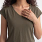 Polera Mujer Cuello V Soft Verde - Miniatura 3
