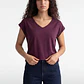 Polera Mujer Cuello V Soft Burdeo - Miniatura 1
