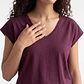 Polera Mujer Cuello V Soft Burdeo - Miniatura 3