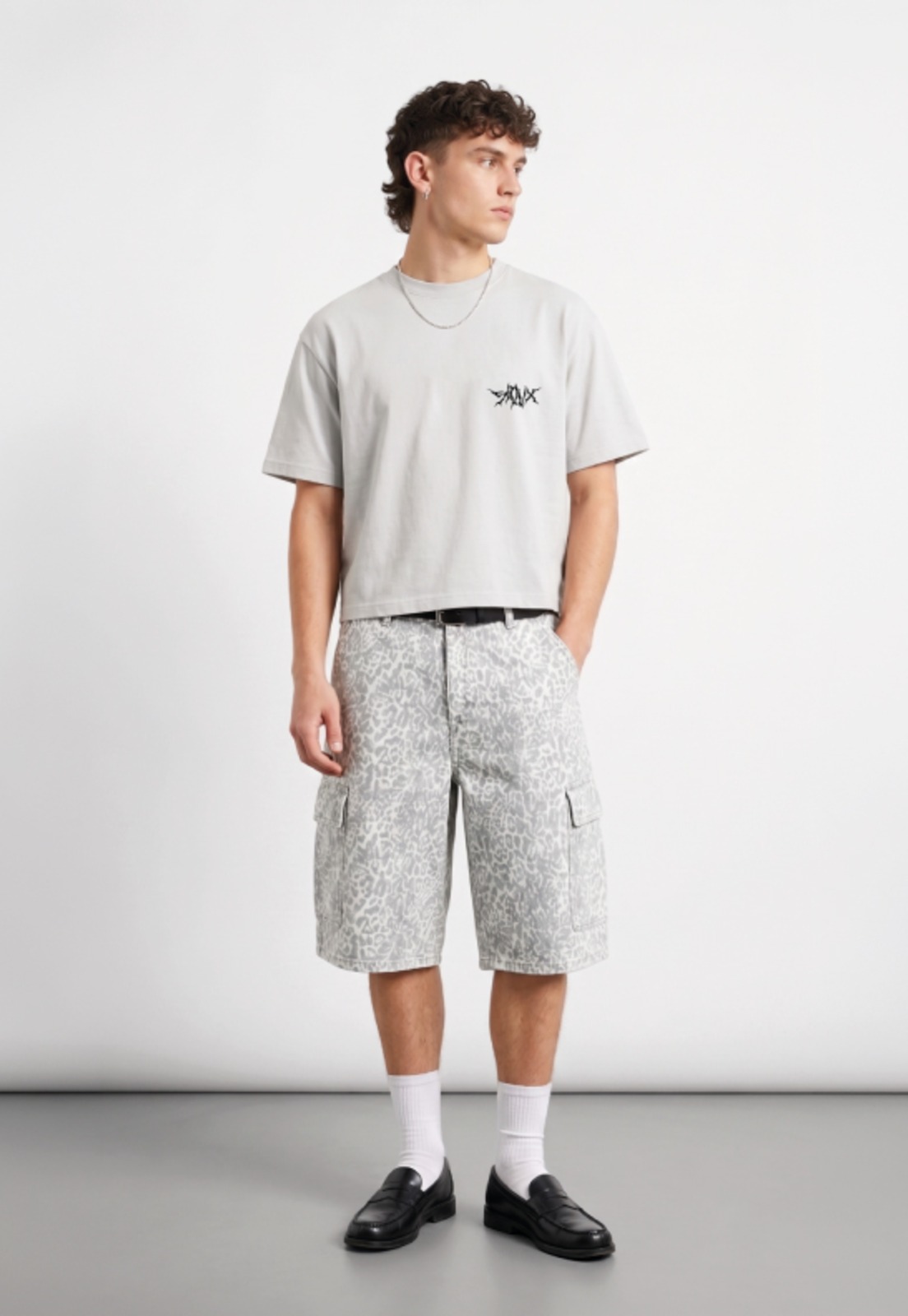 Bermuda Hombre Jort Animal Print Gris 1