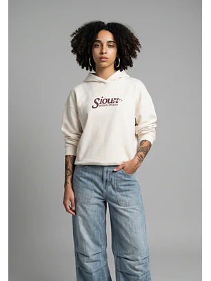 Polerón Mujer Hoodie Stars Back Crudo